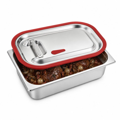 Coperchio in acciaio inox 1/2 in silicone 325x265mm H15mm
