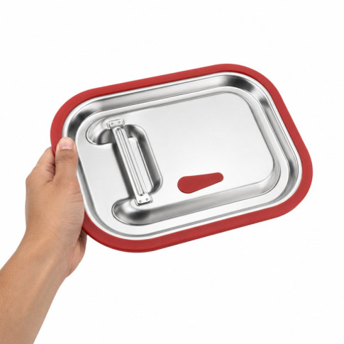 Coperchio in acciaio inox 1/2 in silicone 325x265mm H15mm
