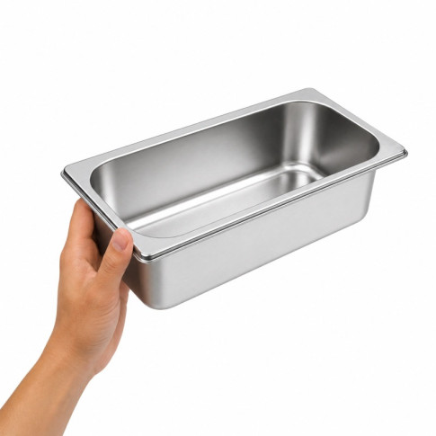 Vassoio GN in acciaio inox 1/3 H 6,5 cm 325x176mm H65mm
