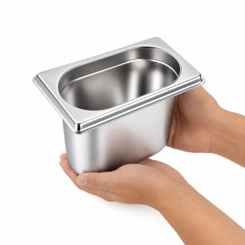 Vassoio GN in acciaio inox 1/9 H 10cm 176x108mm H100mm