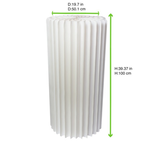 Tavolo pieghevole bianco illuminato con piano in acrilico  H1 000mm