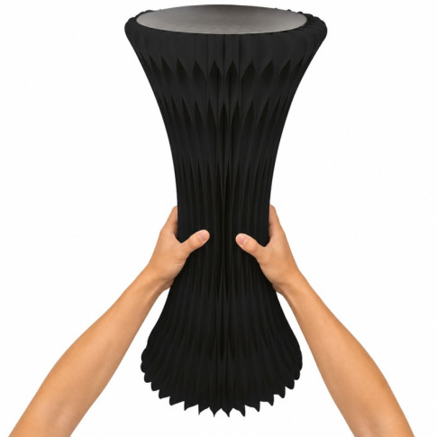 Tavolo pieghevole nero illuminato con piano in acrilico  H1 000mm