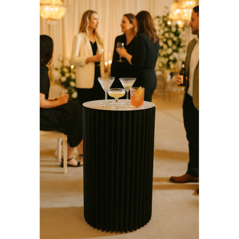 Tavolo pieghevole nero illuminato con piano in acrilico  H1 000mm