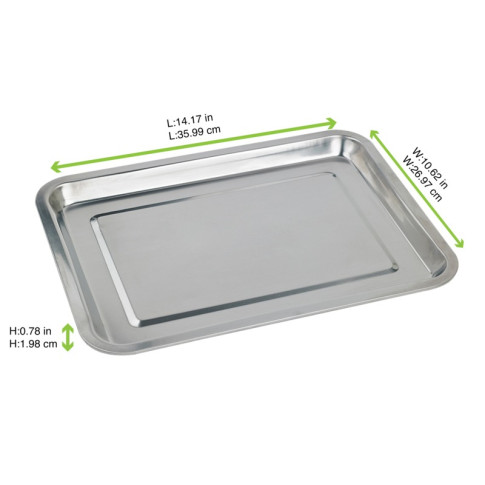 Vassoio in acciaio inox (FE40) 360x270mm H20mm