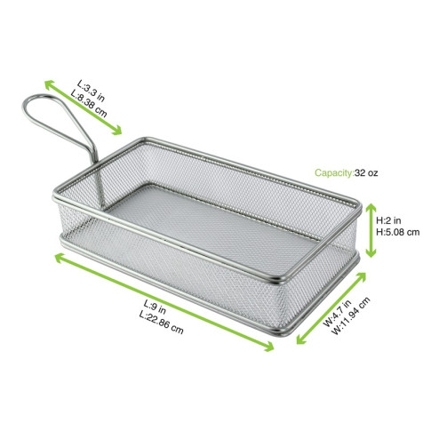 Mini cestino friggitrice in metallo 220x120mm H50mm