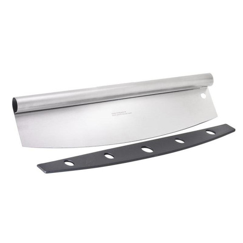 Coltello da pizza in acciaio inossidabile con custodia protettiva 355x100mm H25mm