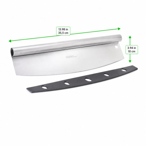 Coltello da pizza in acciaio inossidabile con custodia protettiva 355x100mm H25mm