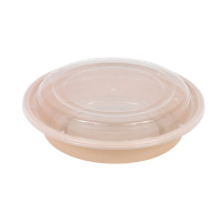 Contenitore beige in PP con coperchio trasparente (PP5)  H51mm 700ml