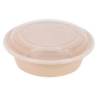 Contenitore beige in PP con coperchio trasparente (PP5)  H67mm 980ml