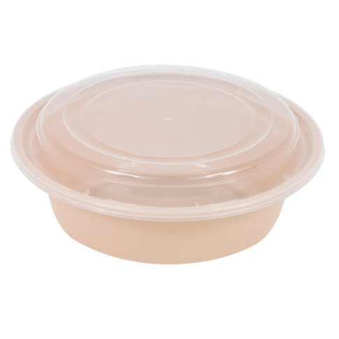 Contenitore beige in PP con coperchio trasparente (PP5)  H67mm 980ml