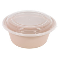 Contenitore beige in PP con coperchio trasparente (PP5)  H82mm 1200ml