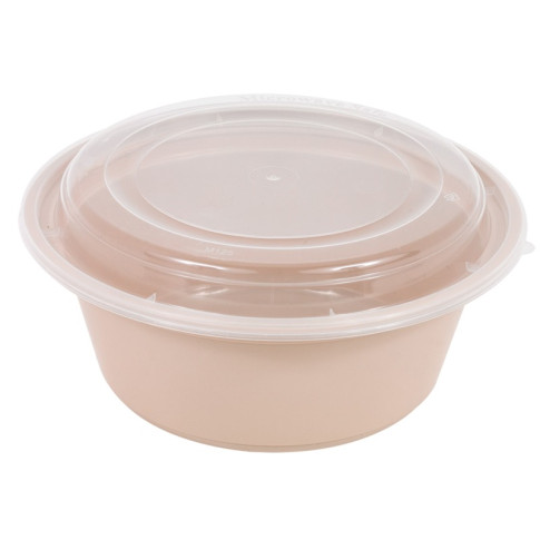 Contenitore beige in PP con coperchio trasparente (PP5)  H82mm 1200ml