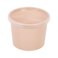 Contenitore beige in PP con coperchio trasparente (PP5)  H90mm 700ml