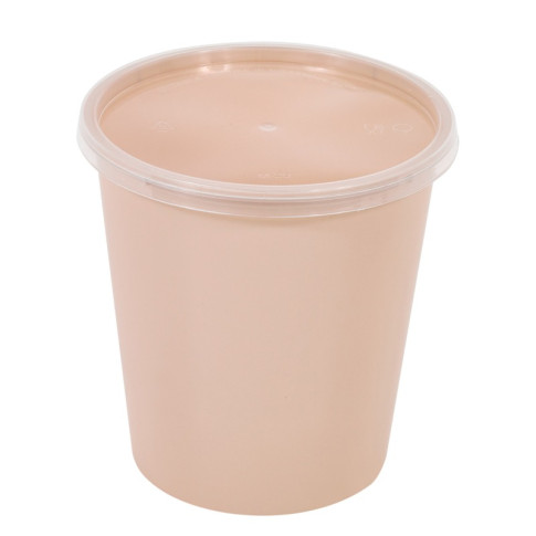 Contenitore beige in PP con coperchio trasparente (PP5)  H125mm 1000ml