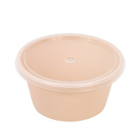 Contenitore beige in PP con coperchio trasparente (PP5)  H30mm 60ml