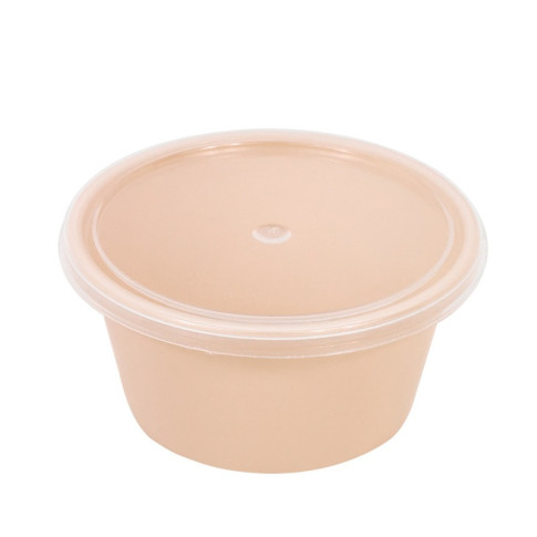 Contenitore beige in PP con coperchio trasparente (PP5)  H30mm 60ml