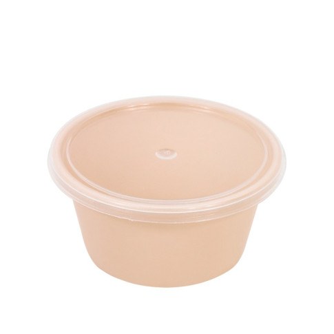 Contenitore beige in PP con coperchio trasparente (PP5)  H40mm 120ml