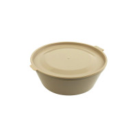 Contenitore beige in PP con coperchio (PP5)  H36mm 180ml