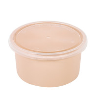 Contenitore beige in PP con coperchio trasparente (PP5)  H49mm 225ml