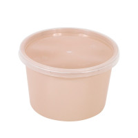 Contenitore beige in PP con coperchio trasparente (PP5) 226x154mm H54mm 600ml