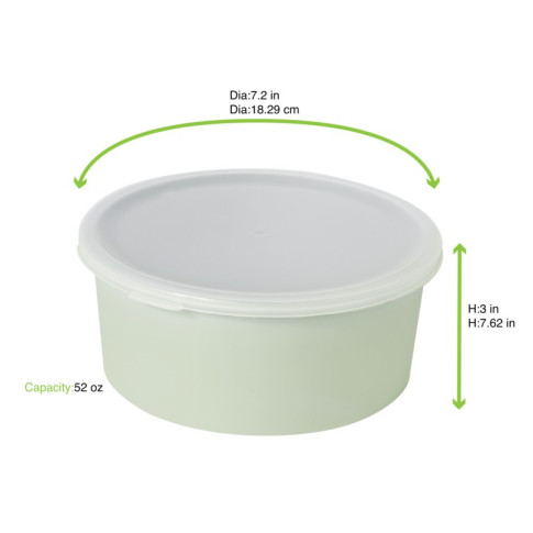 Ciotola rigida riutilizzabile Phoenix verde acqua (PP5)  H77mm 1500ml