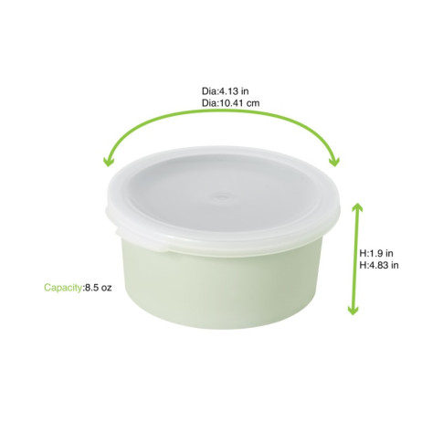 Ciotola rigida riutilizzabile Phoenix verde acqua (PP5)  H48mm 250ml