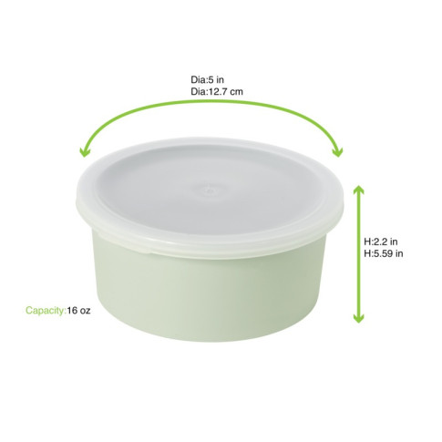 Ciotola rigida riutilizzabile Phoenix verde acqua (PP5)  H55mm 470ml