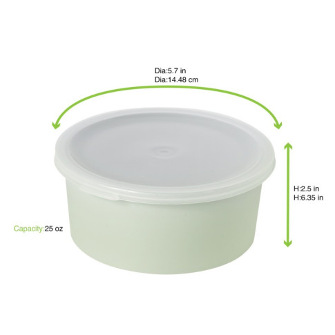 Ciotola rigida riutilizzabile Phoenix verde acqua (PP5)  H64mm 750ml