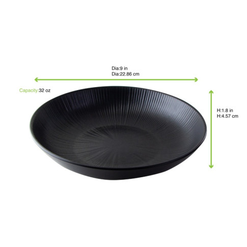 Piatto fondo nero riutilizzabile Black Phoenix da   H46mm 950ml