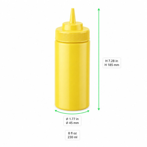 Spremiagrumi morbido giallo a 1 punta, plastica senza BPA  H185mm 230ml
