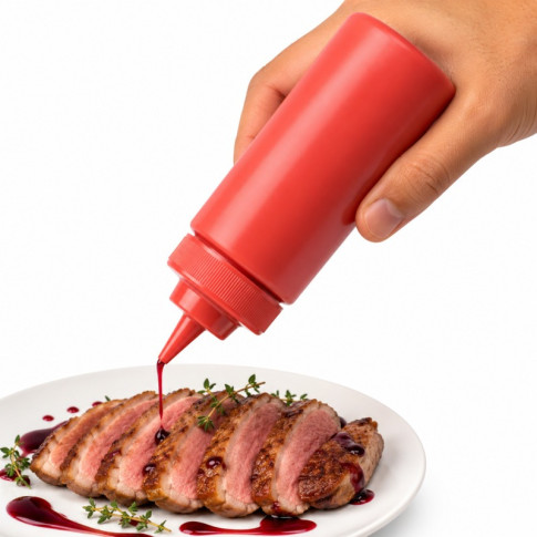 Spremiagrumi rosso morbido a 1 punta, plastica senza BPA  H185mm 230ml