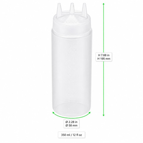 Spremiagrumi trasparente a 3 punta, plastica senza BPA  H195mm 420ml
