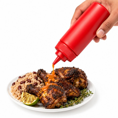 Spremiagrumi rosso morbido a 1 punta, plastica senza BPA  H195mm 350ml