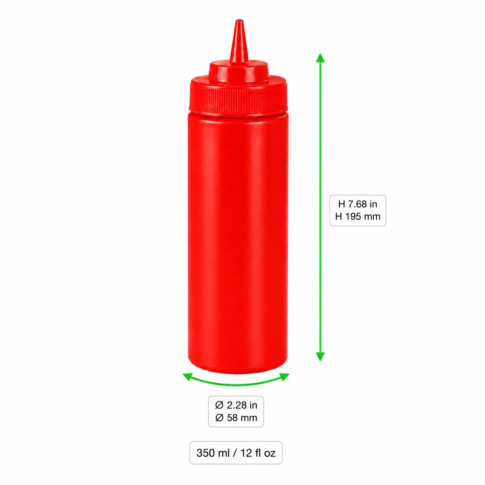 Spremiagrumi rosso morbido a 1 punta, plastica senza BPA  H195mm 350ml