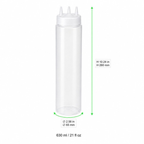 Spremiagrumi trasparente a 3 punta, plastica senza BPA  H260mm 630ml