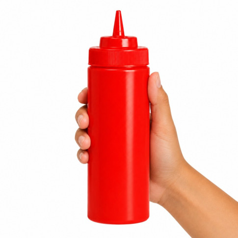 Spremiagrumi rosso morbido a 1 punta, plastica senza BPA  H260mm 630ml