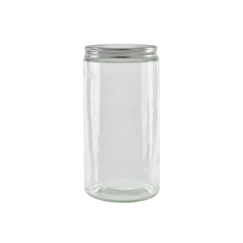 Barattolo in vetro tondo con tappo in alluminio (GL70 + ALU41)  H187mm 1000ml