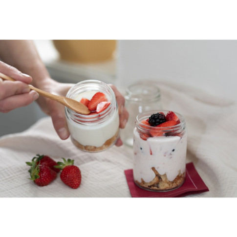 Barattolo in vetro tondo con tappo in alluminio (GL70 + ALU41)  H98mm 300ml