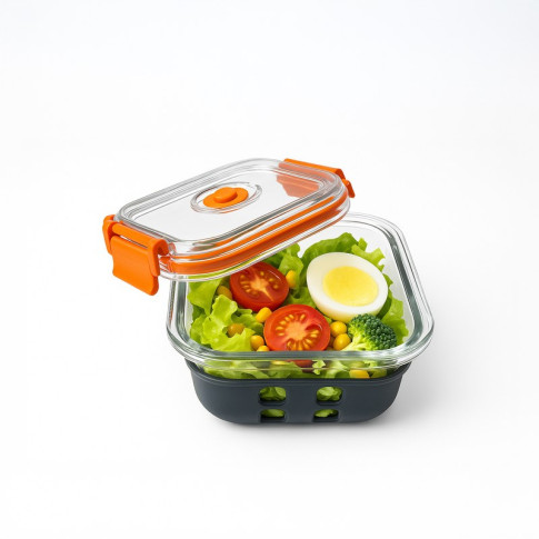 Cook Show Scatola+Copertura trasparente+Protezione in silicone 132x132mm H53mm 510ml