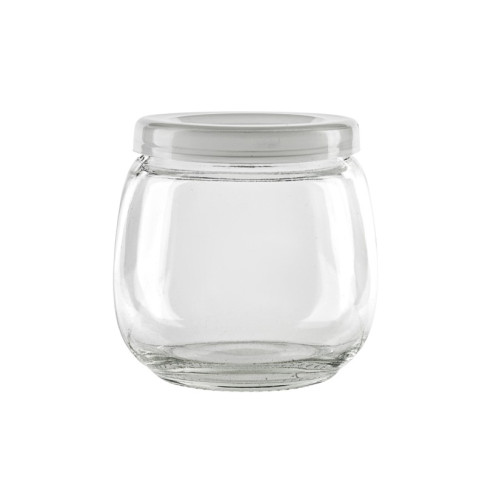 Vasetto in vetro tondo con tappo in PP (GL70 + PP5)  H73mm 200ml