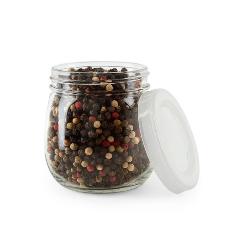 Vasetto in vetro tondo con tappo in PP (GL70 + PP5)  H73mm 200ml