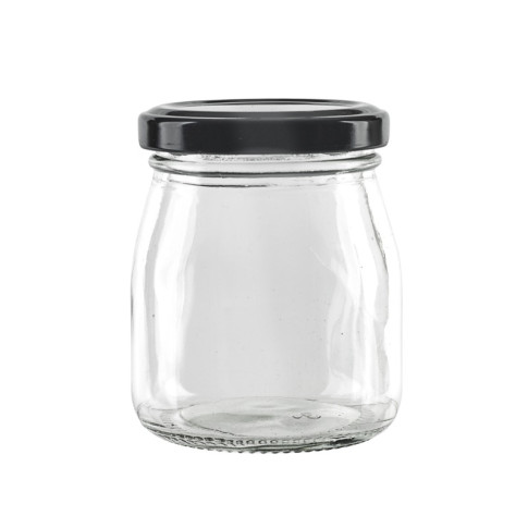 Vasetto in vetro tondo con tappo in alluminio (GL70 + ALU41)  H80mm 150ml
