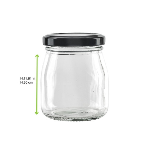 Vasetto in vetro tondo con tappo in alluminio (GL70 + ALU41)  H80mm 150ml