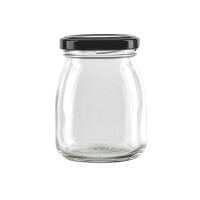 Vasetto in vetro tondo con tappo in alluminio (GL70 + ALU41)  H91mm 200ml