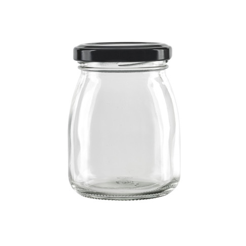 Vasetto in vetro tondo con tappo in alluminio (GL70 + ALU41)  H91mm 200ml