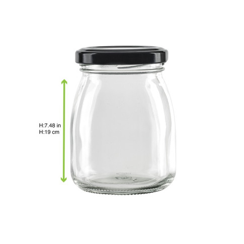 Vasetto in vetro tondo con tappo in alluminio (GL70 + ALU41)  H91mm 200ml