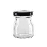 Vasetto in vetro tondo con tappo in alluminio (GL70 + ALU41)  H58mm 50ml