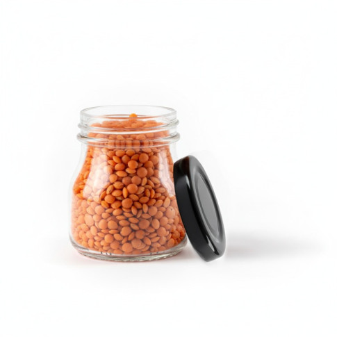 Vasetto in vetro tondo con tappo in alluminio (GL70 + ALU41)  H58mm 50ml
