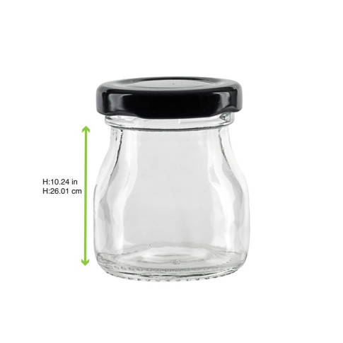 Vasetto in vetro tondo con tappo in alluminio (GL70 + ALU41)  H58mm 50ml