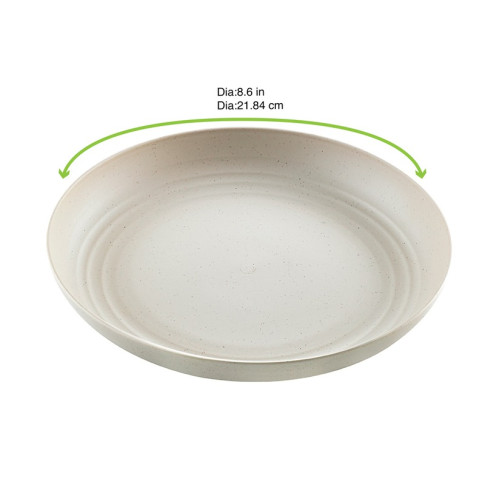 Piatto Huskly riutilizzabile in materiale composito beige  H30mm
